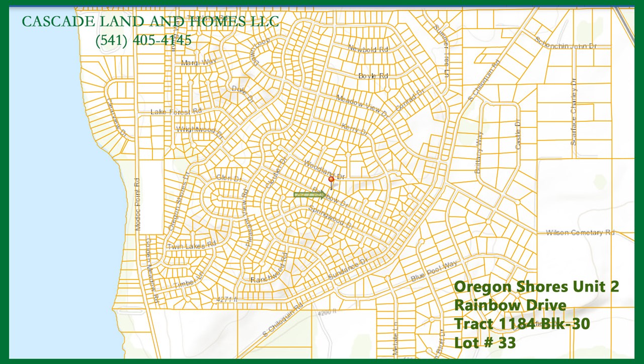 klamath county parcel map showing the subdivision layout and proximity of the property to agency lake