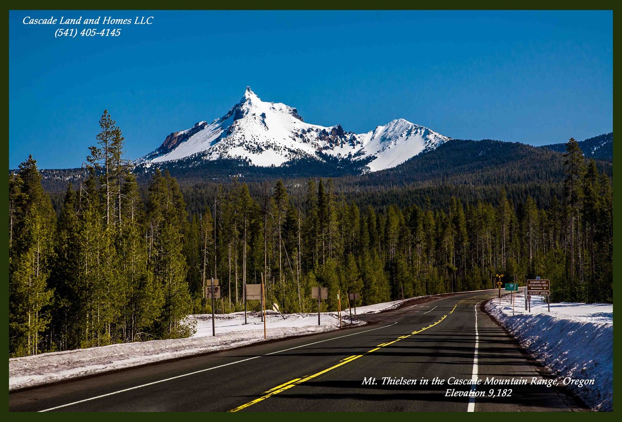 mt thielsen towers above diamond lake at 9,182 elevation!