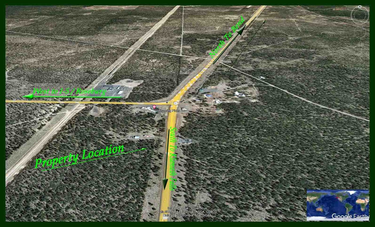 google earth photo looking north at the diamond lake junction.