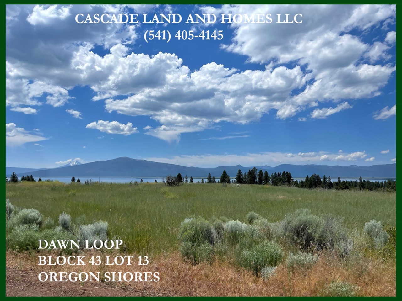 looking across the street toward agency lake and the snow-capped cascade mountains. this parcel is located on a bluff offering spectacular views.