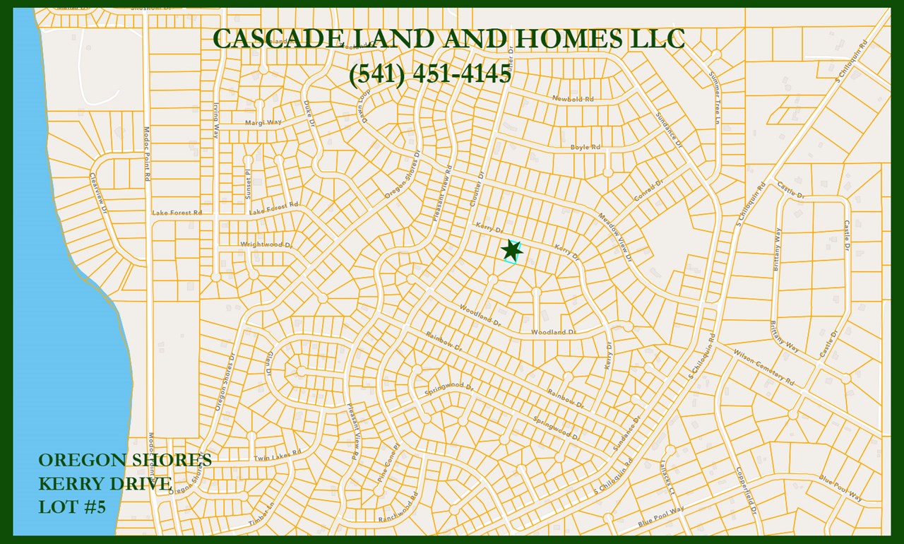 parcel map showing the location of the property within the subdivision and it's proximity to agency lake and the surrounding properties.