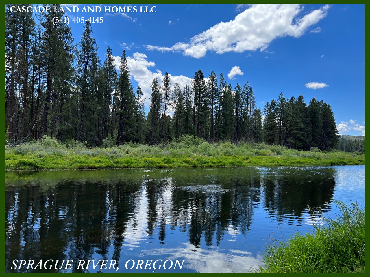 the sprague river flows into the williamson river near the town of chiloquin, which is about a 10 minute drive away. from there it flows into the upper klamath lake. both rivers offer excellent fishing and fly-fishing, bird and wildlife watching, boating, kayaking, canoeing or just watching the water flow peacefully by.