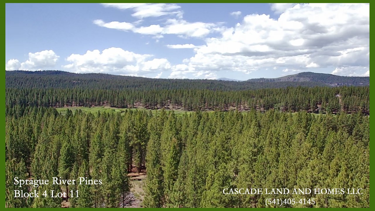 overhead drone view from the property. the sprague river is in the background in the lush green valley.