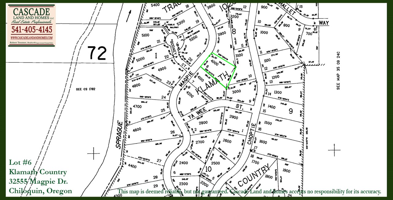 klamath county parcel map showing the location and shape of the property.