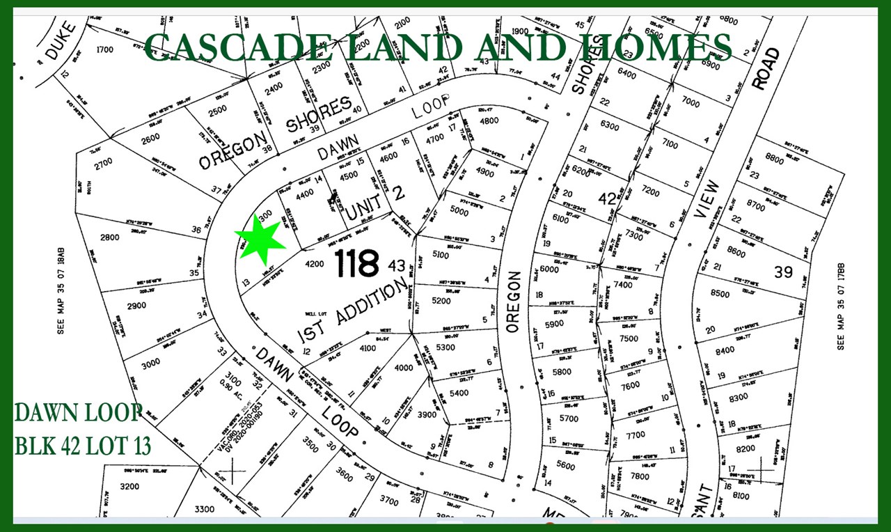 parcel map of the property showing location and shape of the property. it is triangle shaped on the inside of the turn.