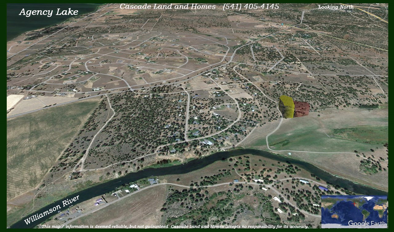 goolge earth elevated view of the properties looking north with the williamson river in the foreground.