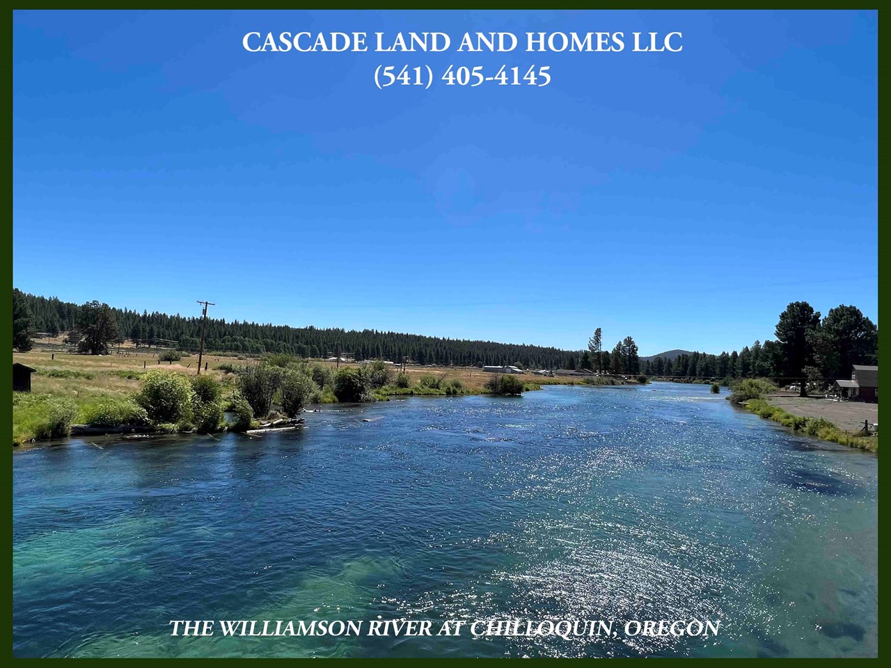 the area is surrounded by clear mountain lakes and pristine rivers! the nearby williamson river is famous for fly fishing! it converges with the sprague river just south of chiloquin and flows on to provide the upper klamath lake with its primary source of fresh water. the sycan river to the east of the property is a tributary to the sprague river