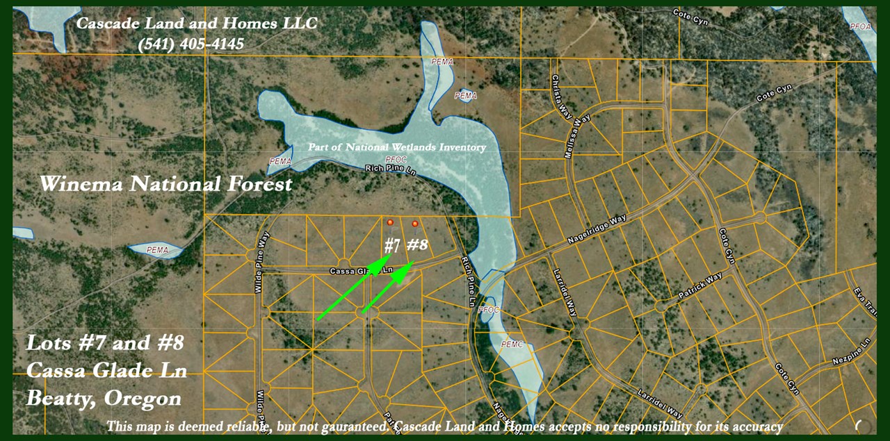 the national wetlands inventory shows the wetlands near the property in the national forest that surrounds the property.