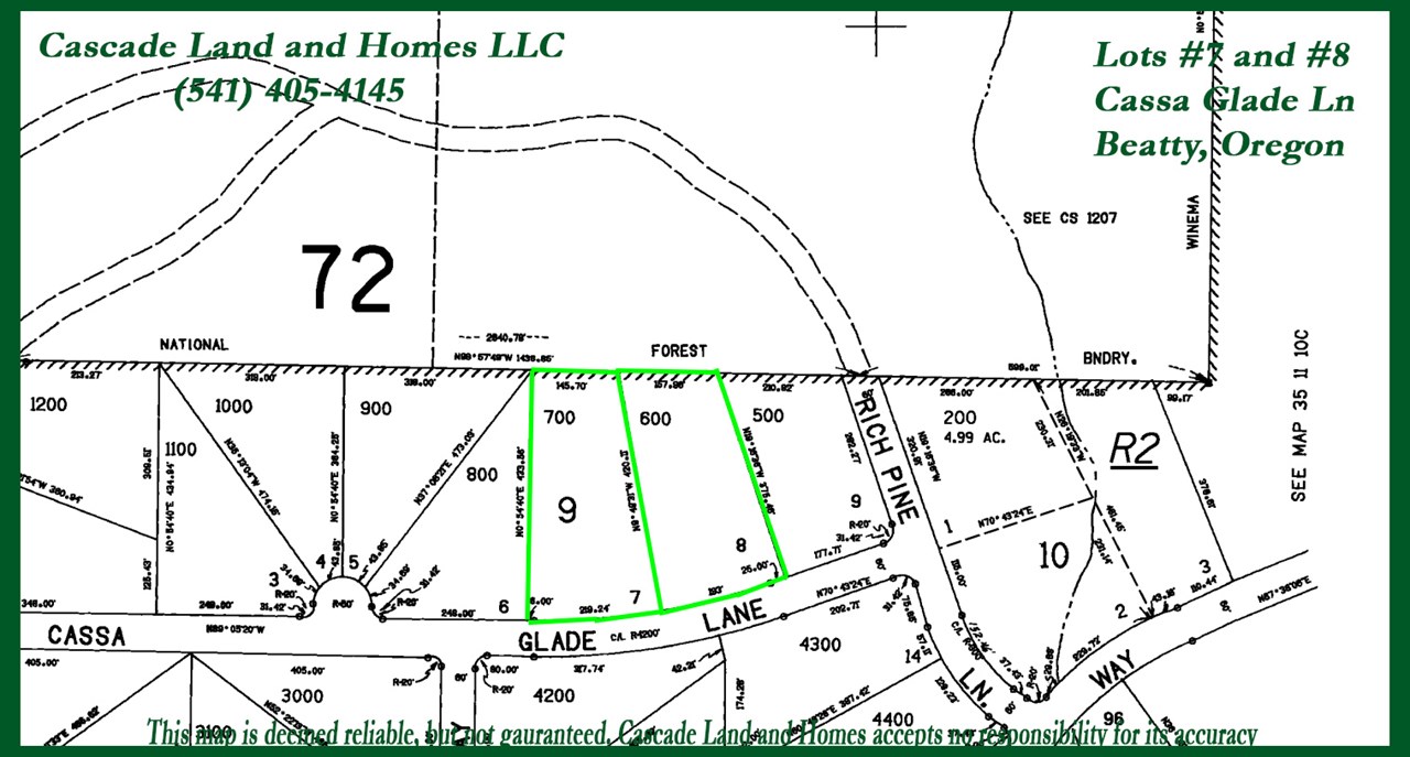 this is a klamath county parcel map showing this parcel (#7) and the adjoining parcel (#8) that is also for sale!