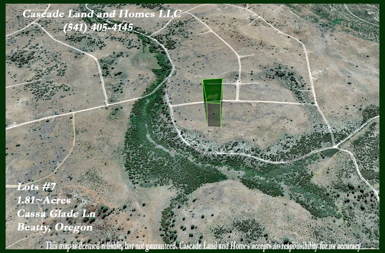 this is an elevated google earth image showing the shape and location of the property. this photo was taken looking to the south.