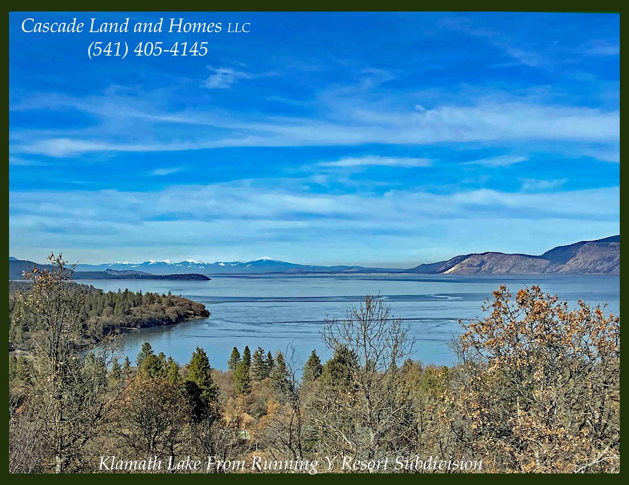 this view of klamath lake is not from the property, it is just down the road. the lake is home to an incredible number of birds, both migratory and year round, and abundant wildlife. the towering cascade mountain peaks offer an incredible backdrop for this gorgeous lake.