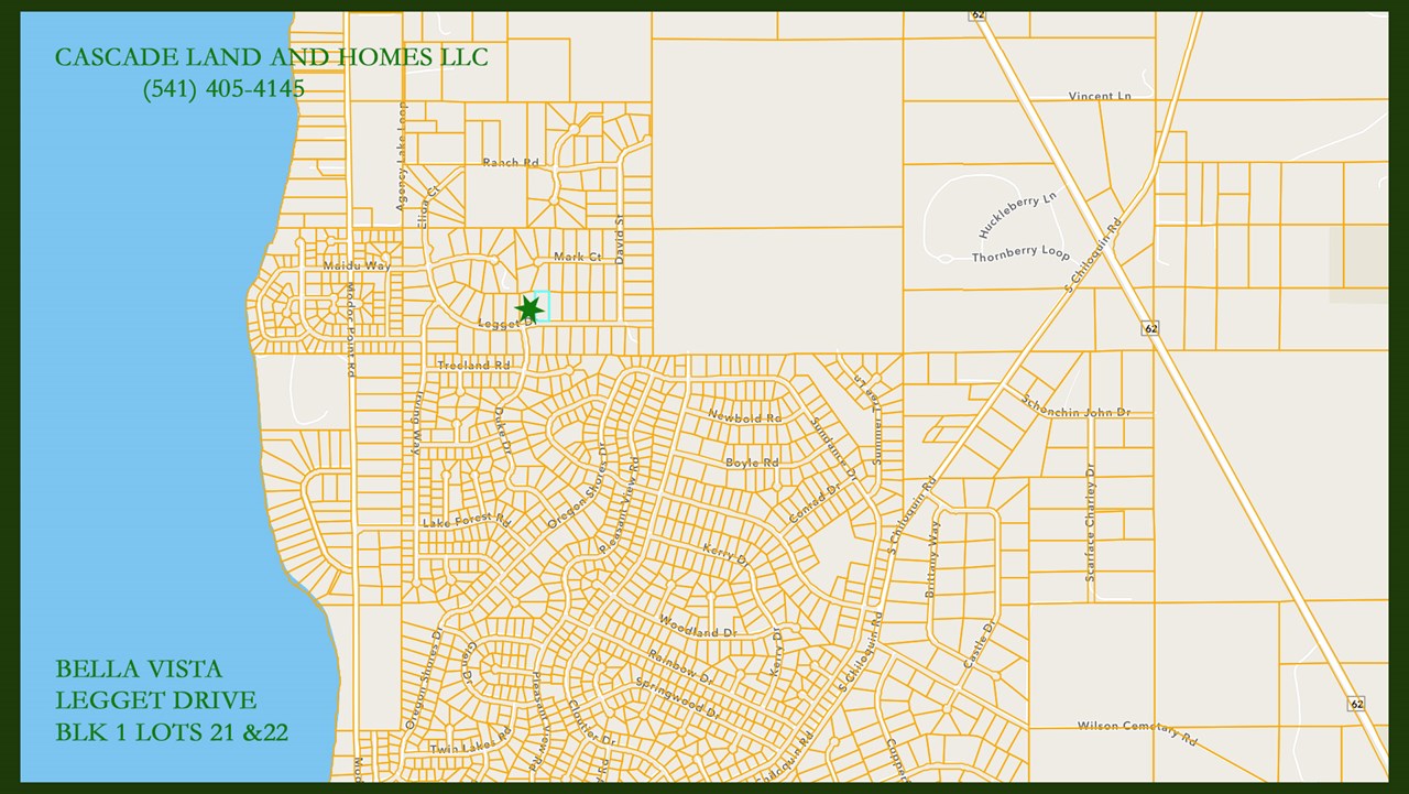 this is a parcel map to show the location of the properties within the subdivision and proximity to agency lake.
