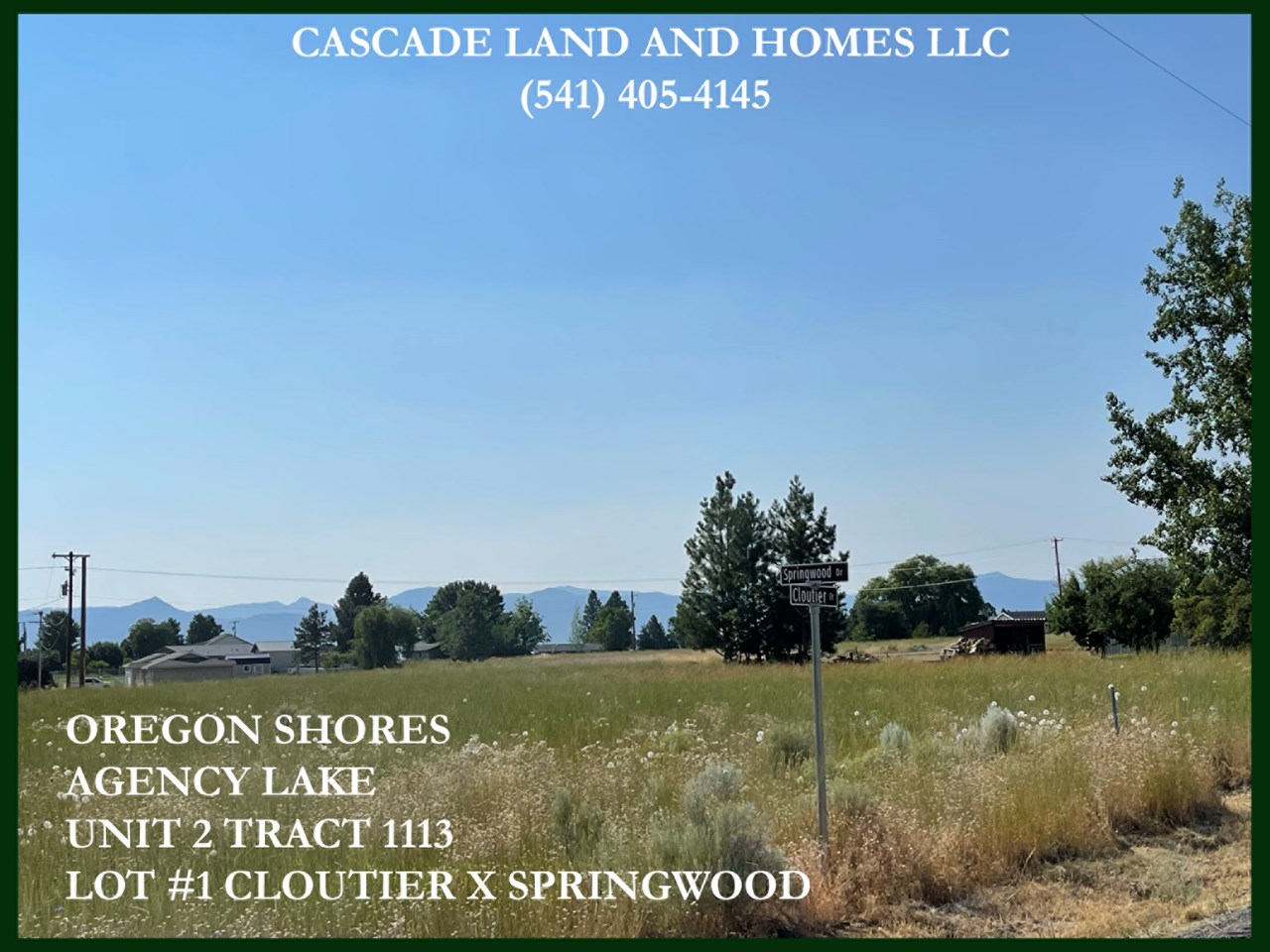 looking across the street from the property. this parcel has excellent territorial views of the valley and the cascade mountains.