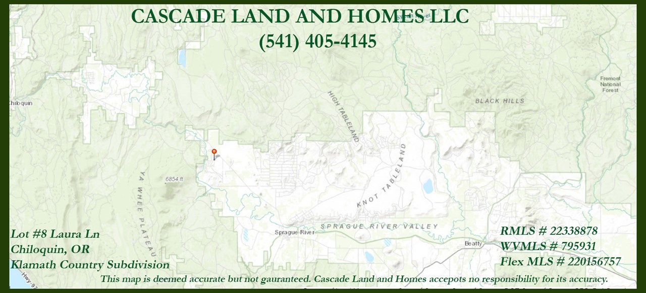 this map shows the proximity of the property to the public lands of the freemon-winema national forest.