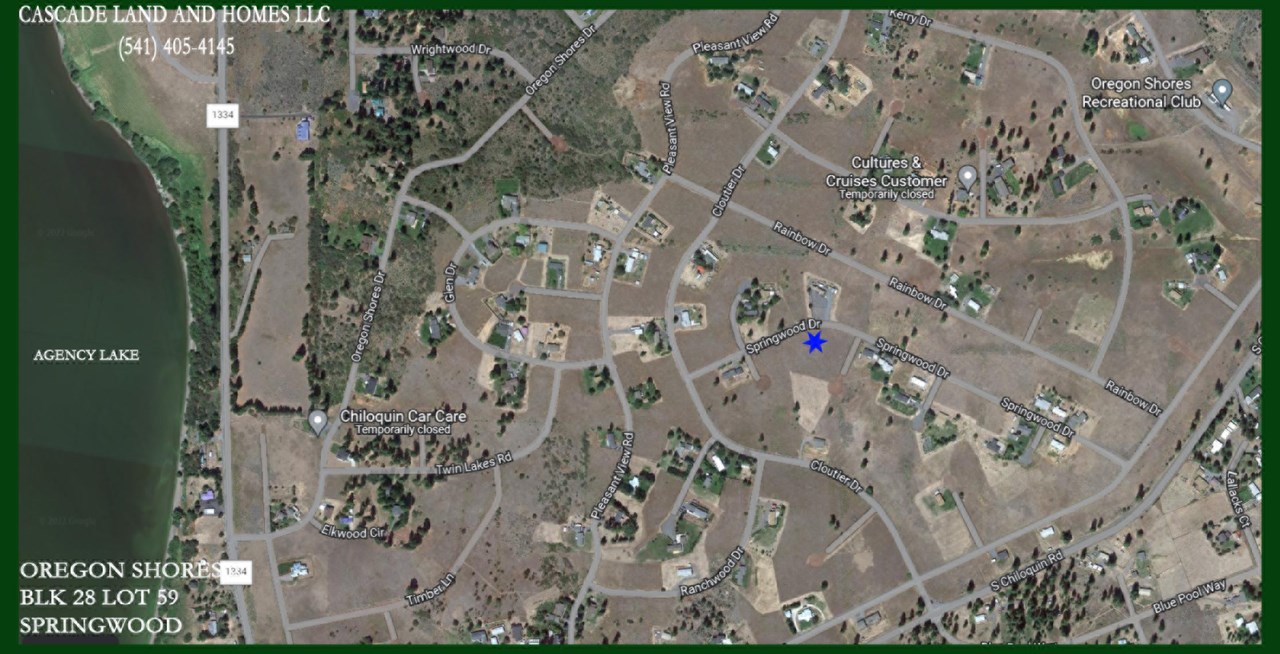 google earth map showing the location of the property and its close proximity to agency lake! it's just an easy morning walk to be lakeside, or a short trip down to launch your boat, kayak or canoe!