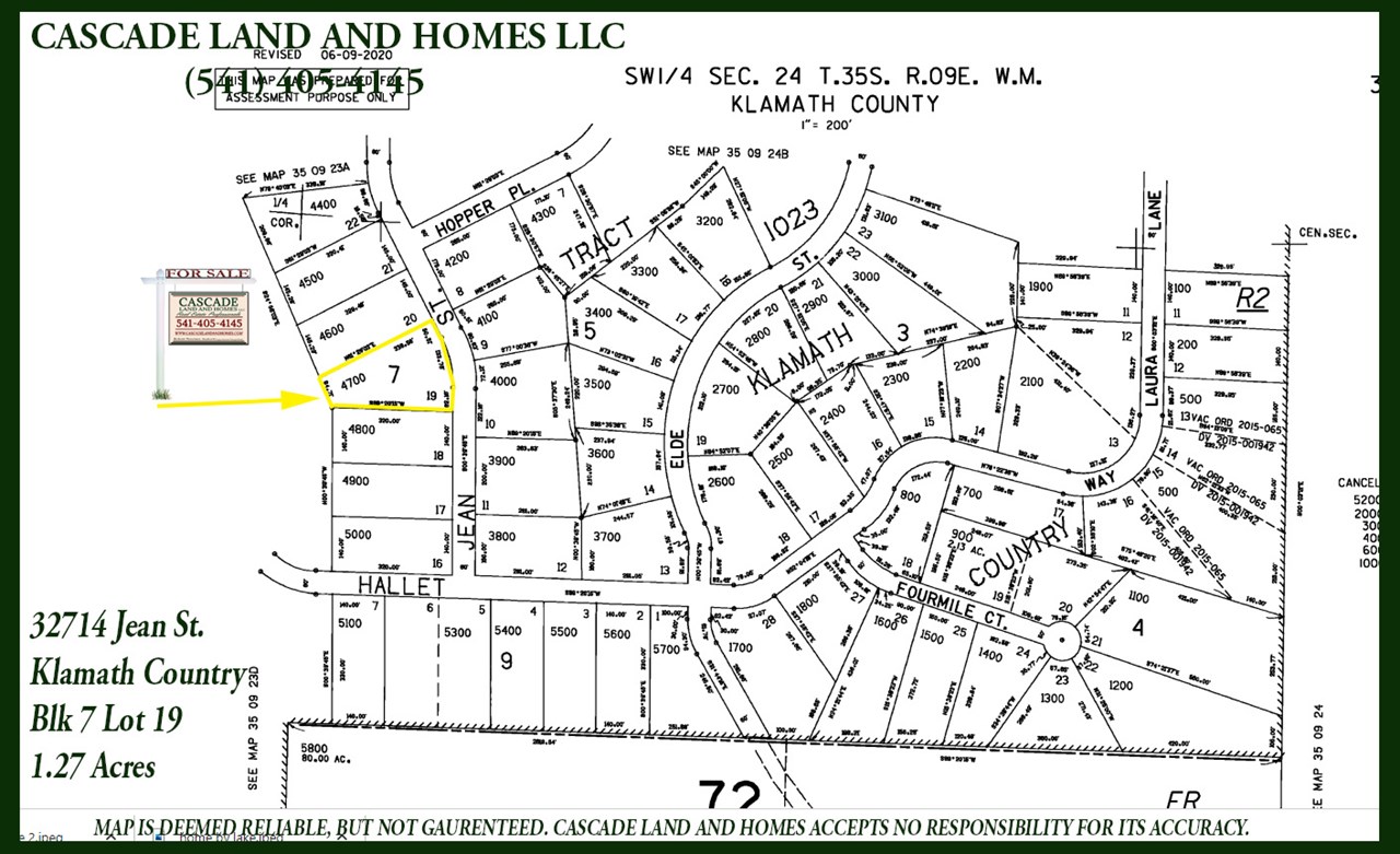 this parcel map shows the location of the property within the subdivision and the shape of the parcel. the property has a large road front and get more narrow toward the back of the property.