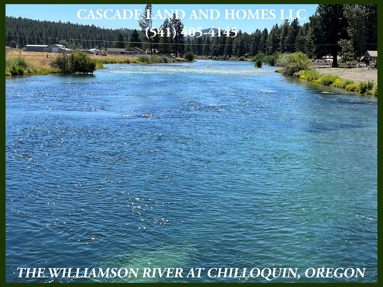 the majestic williamson river flows through nearby chiloquin, just a few miles from the property and into the upper klamath lake, supplying the primary source of fresh water to the largest freshwater lake in oregon! the williamson river is famous for world-class fly fishing! it is also fantastic for floating, swimming, canoeing, kayaking, or just soaking up the sunshine watching the clear waters flow peacefully by.