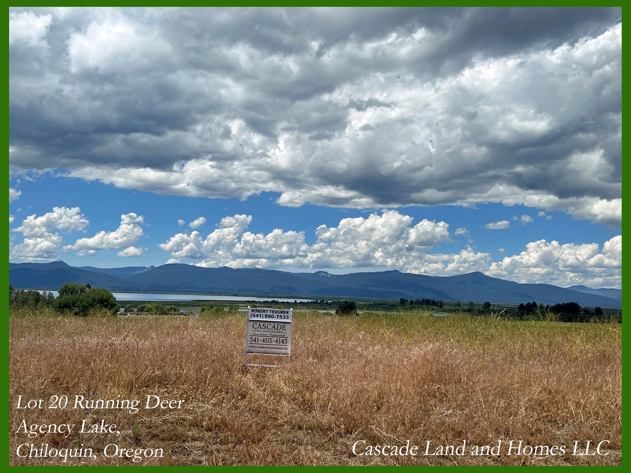 view of from the parcel toward agency lake and the snow-capped cascade mountains!