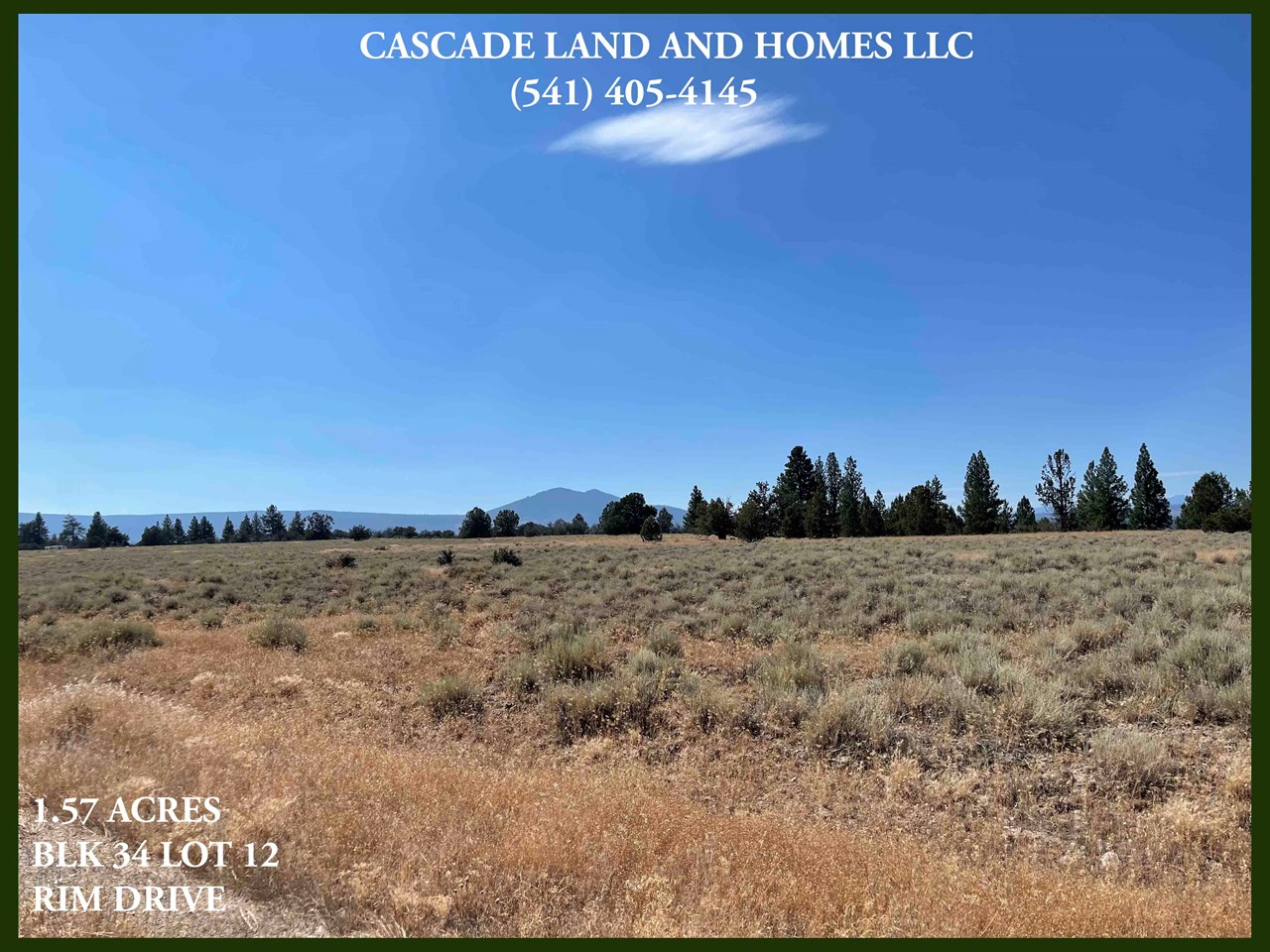 owner-may-carry financing on this large 1.57 acre parcel! the property adjoining this property is also for sale from the same owner, make an offer on both, and increase your property to 3.24 acres! 
the property is located on a high mountain plateau, at about 4,000 feet and sits above the lush sprague river valley. the river is only about a mile from here, and offers excellent fly-fishing! there are unlimited recreational opportunities in the wilderness that surrounds you here! the property is in a more secluded part of the subdivision for added privacy.