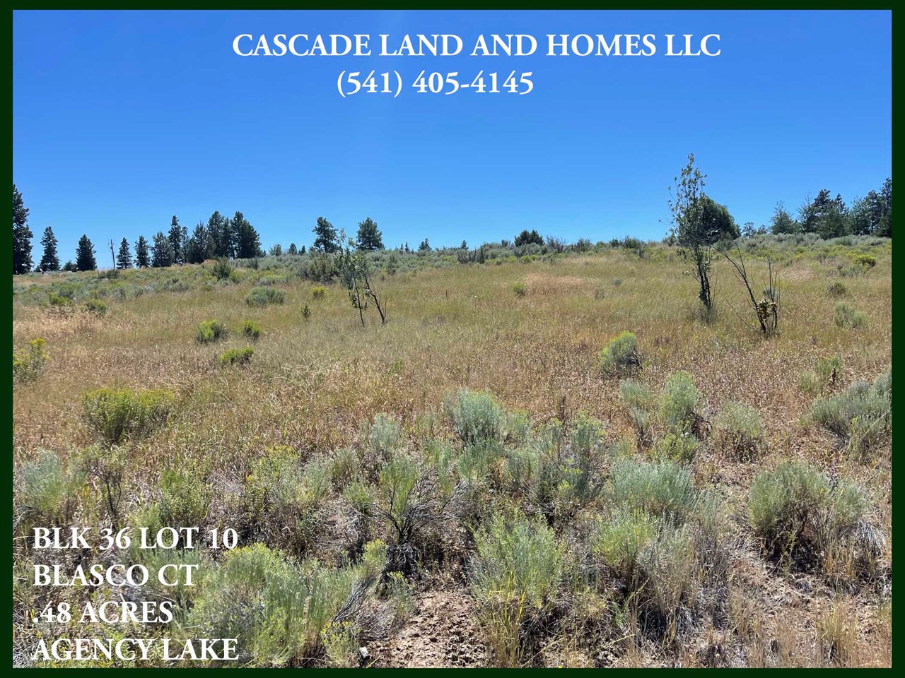 the property slopes gently uphill from the road, and is blanketed in rabbit brush, sage and native grasses. the property has beautiful territorial views of the pastureland and foothills that lead to the shores of agency lake. in the spring the entire area is covered in wildflowers!