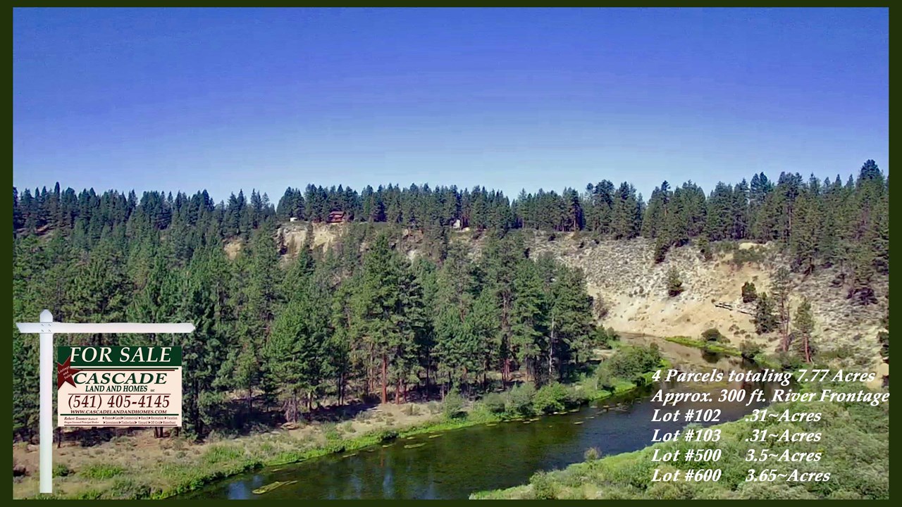 drone view, looking across the sprague river from above the property the sprague river flows all year long and this property has approx. 330 feet of sprague river frontage! walk out your backdoor and launch your boat, drop a line in, or take a dip in the clear water!