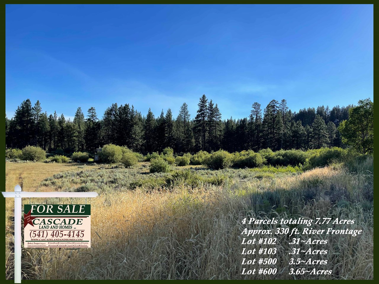 looking  across the property toward the u.s. forest service land that borders the property. the west side of the property is usfs land, adding to the incredible privacy of the property. 



mls # 220156878 
lot #102, #103
2610/2620 south chiloquin road, chiloquin, oregon