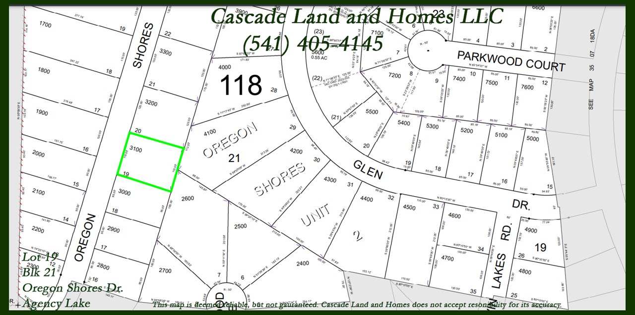 county parcel map showing the shape and location of the property. there are many nice homes in this section of the subdivision.