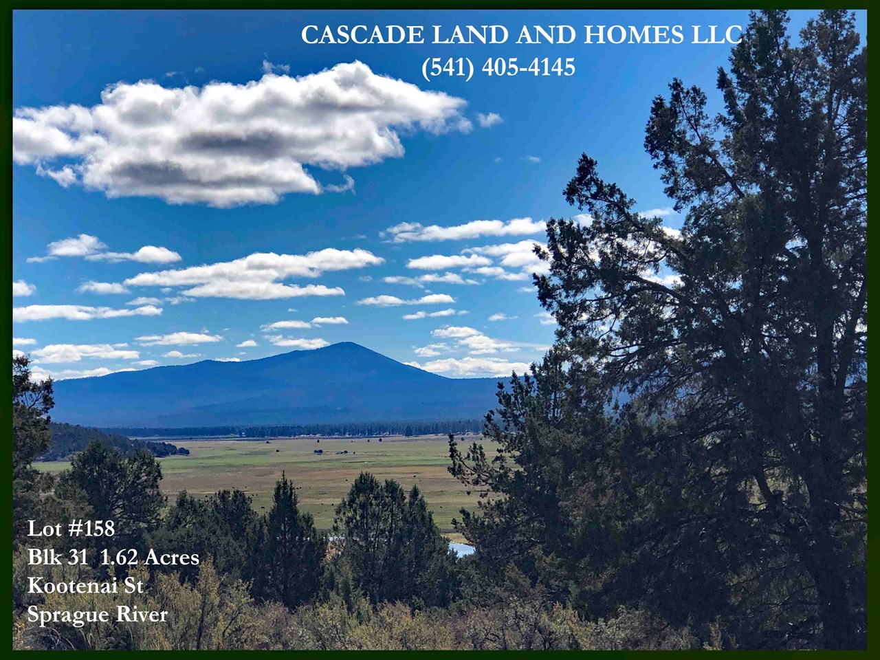 wow! look at those views of the sprague river and valley! the views here are really breathtaking! this was taken in late summer and the grasses in the  valley remain green and beautiful as the sprague river meanders by. it is so tranquil here. imagine, this could be the view from your new home!