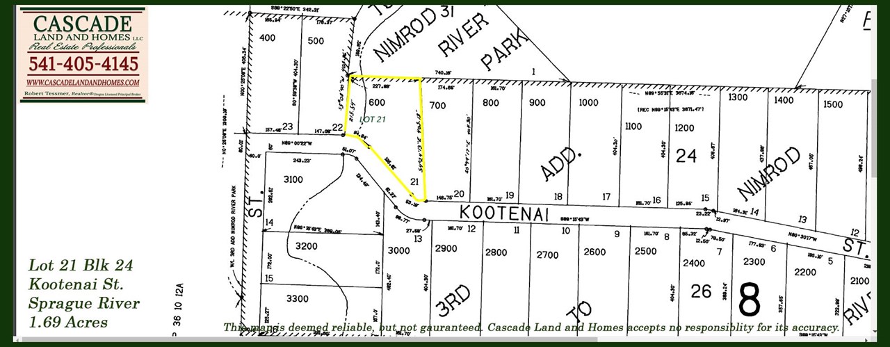 this is a klamath county parcel map showing the shape and location of the property.