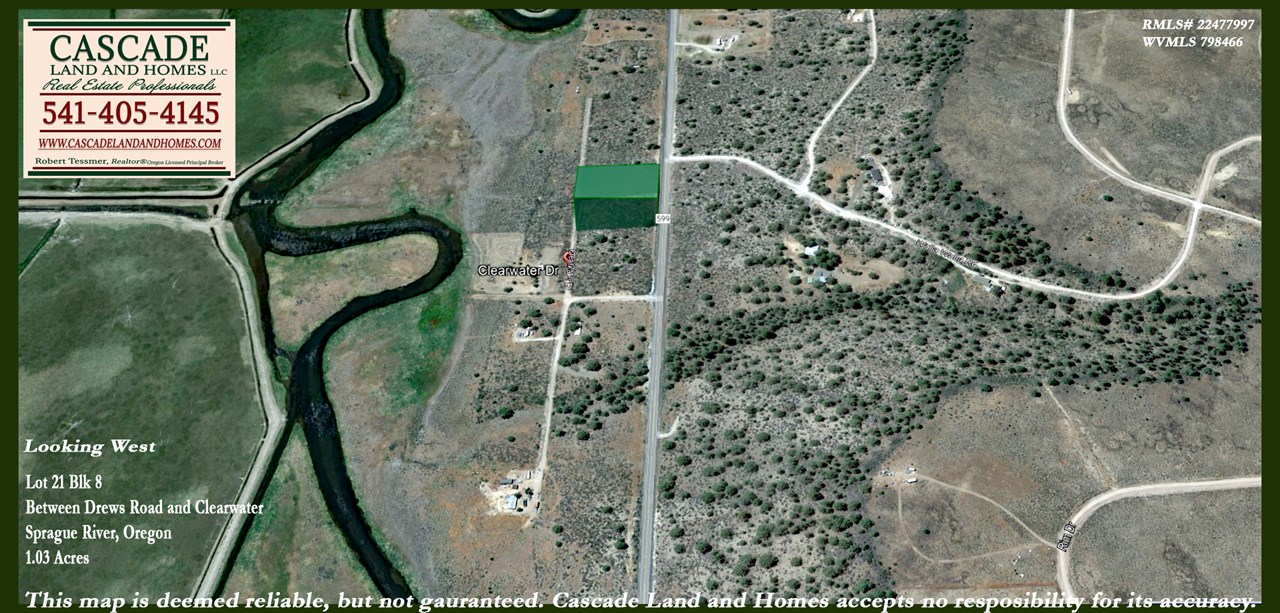 this is a google earth photo showing the property elevated so you can get an idea how close you are to the river, and the size and shape of the property.