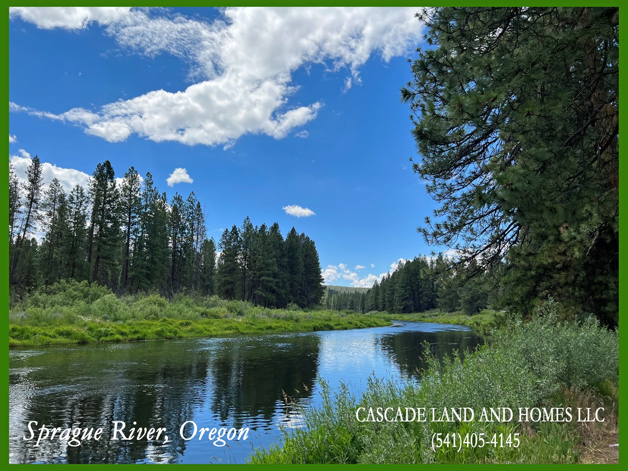 the sprague river is only about a five-minute walk from the property! bring your fishing pole!