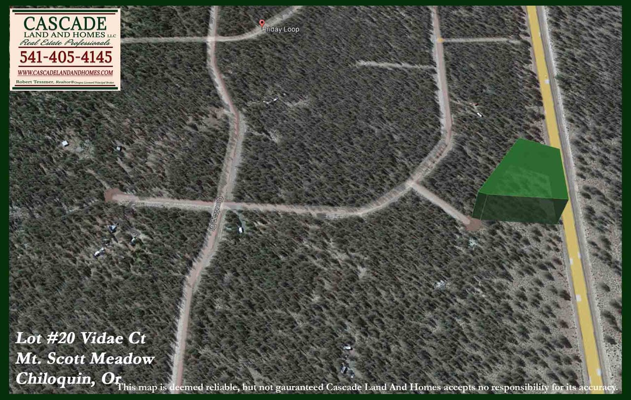 this is a google earth map showing the location of the property with raised elevation.
