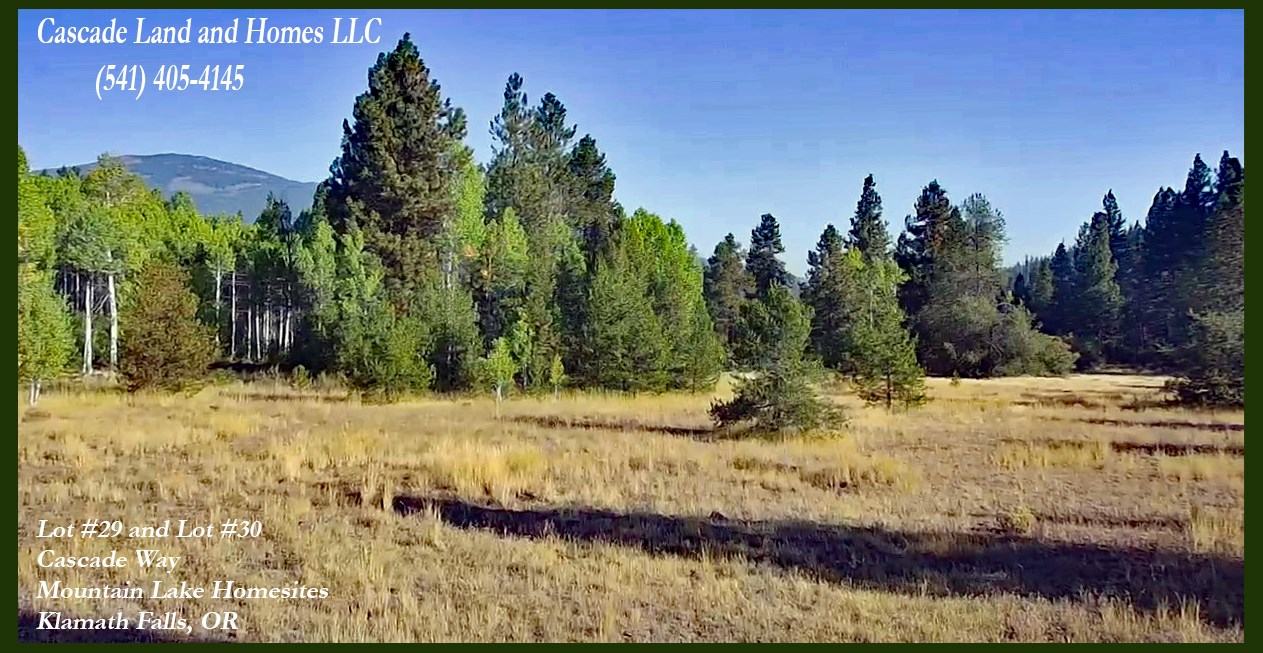 two gorgeous adjoining properties are being offered for sale separately from the same owner (lots 29 and 30) you could purchase just one or make an offer on both for a larger homesite! the owner may be willing to carry the financing on these properties! this is a drone photo taken above the property located in this secluded court with many mature pines for added privacy. it's just an 30 minutes to klamath falls for an easy commute to work, and just minutes from the klamath lake!