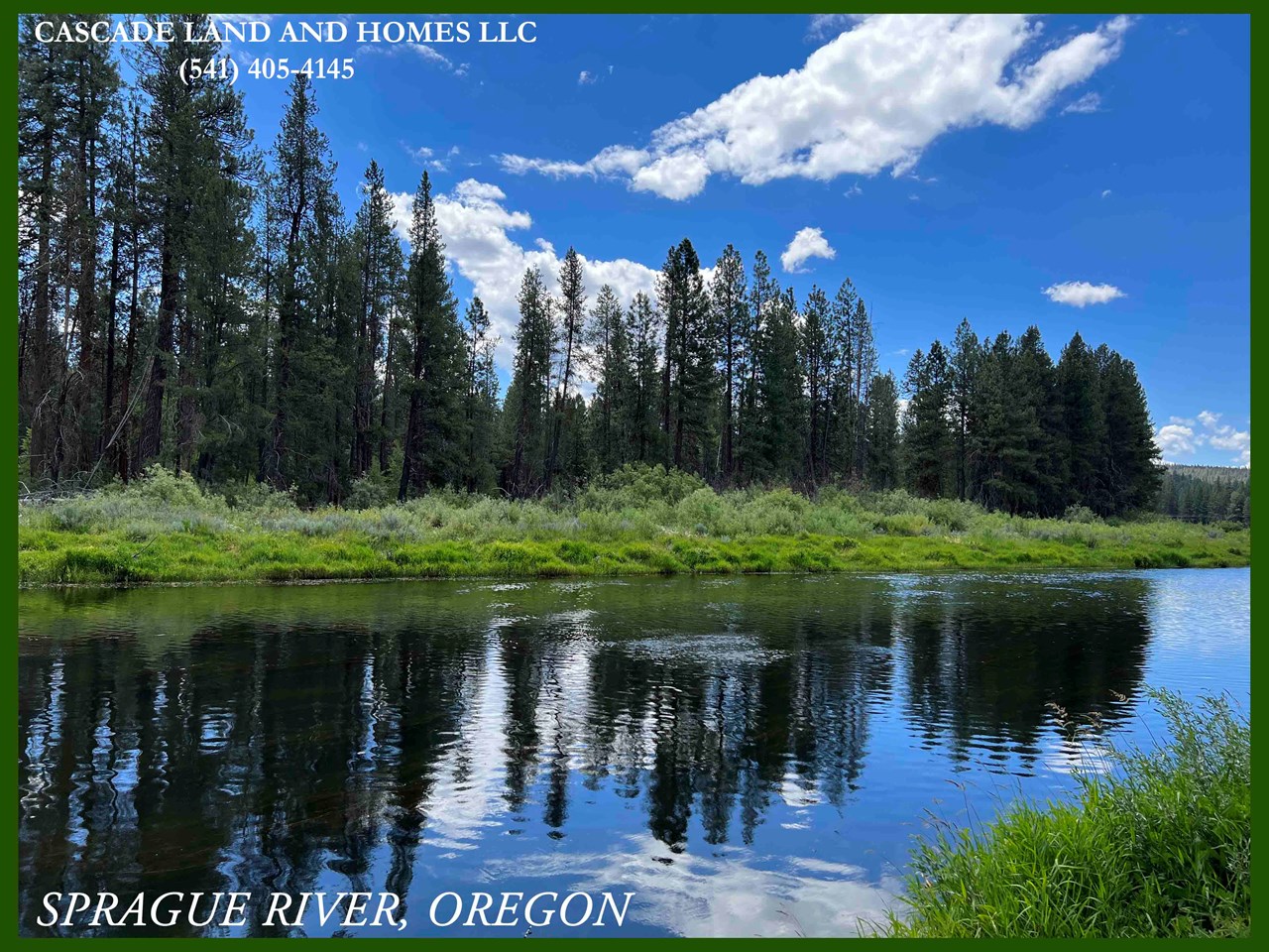 this photo of the sprague river was taken near chiloquin, about 20 miles from the property. just southwest of chiloquin the sprague river meets the williamson river and they flow on to the upper klamath lake to provide it with its primary source of fresh water. both rivers are famous for excellent fishing! fly fishing is especially popular here.