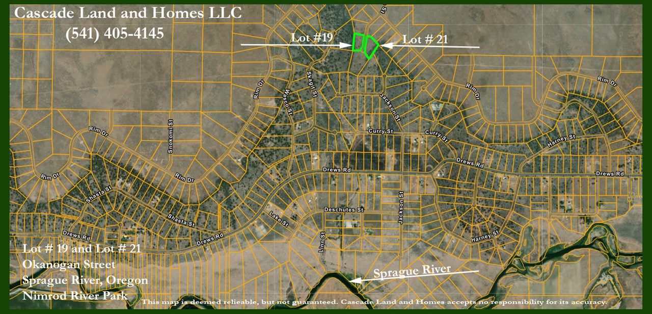 this is a klamath county map showing the location of the properties within the subdivision.