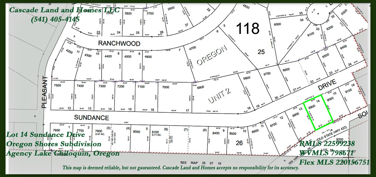 this is a county parcel map showing the location of the property and the surrounding roads.