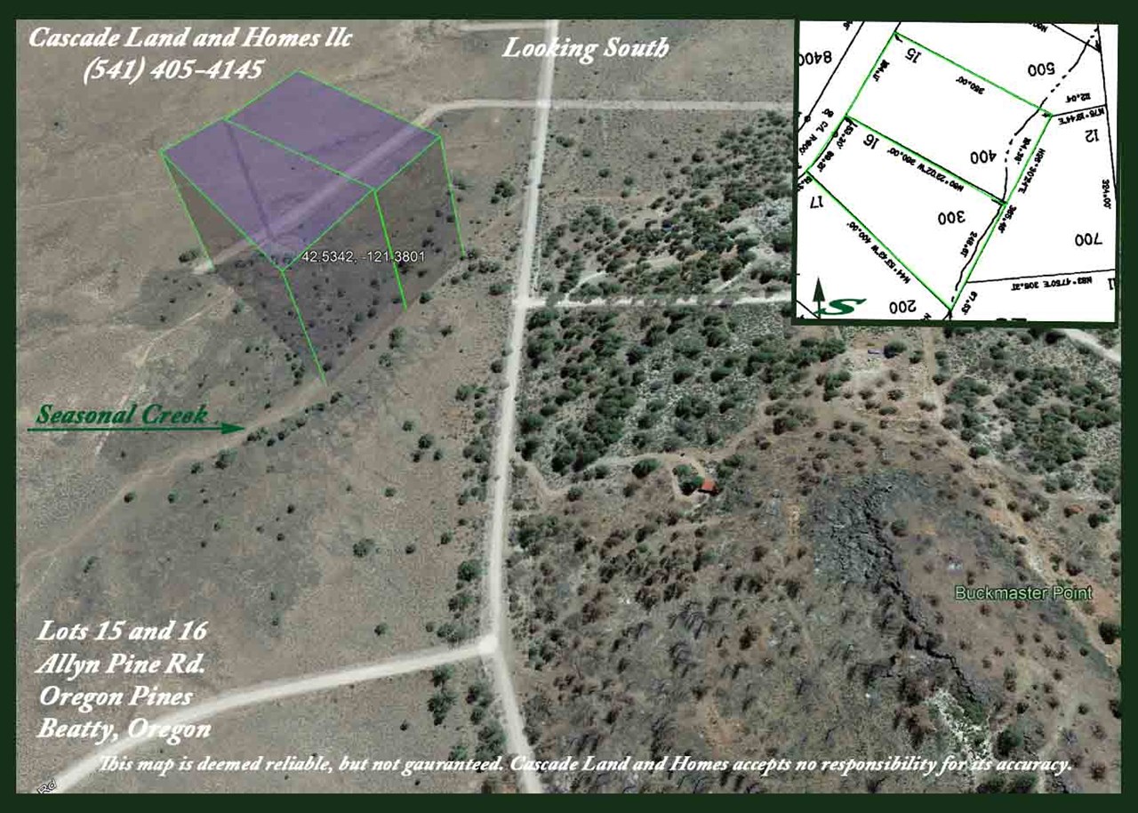 this google earth photo shows the property and the adjoining parcel that is for sale, as you can see, they sit at the foot of 4,856 ft buckmaster point, which is a volcanic tabletop mountain.
