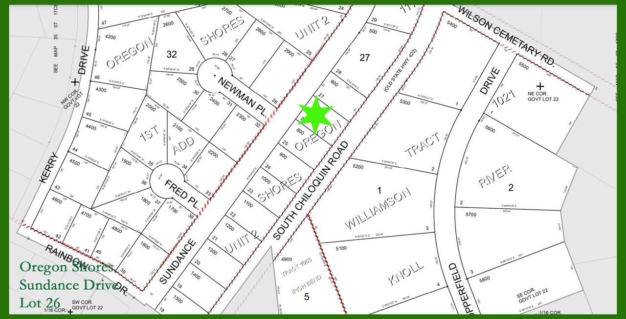 parcel map showing the property location.