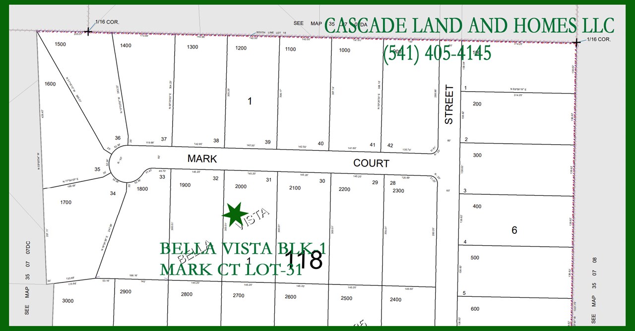 parcel map of the property showing the lots nearby.