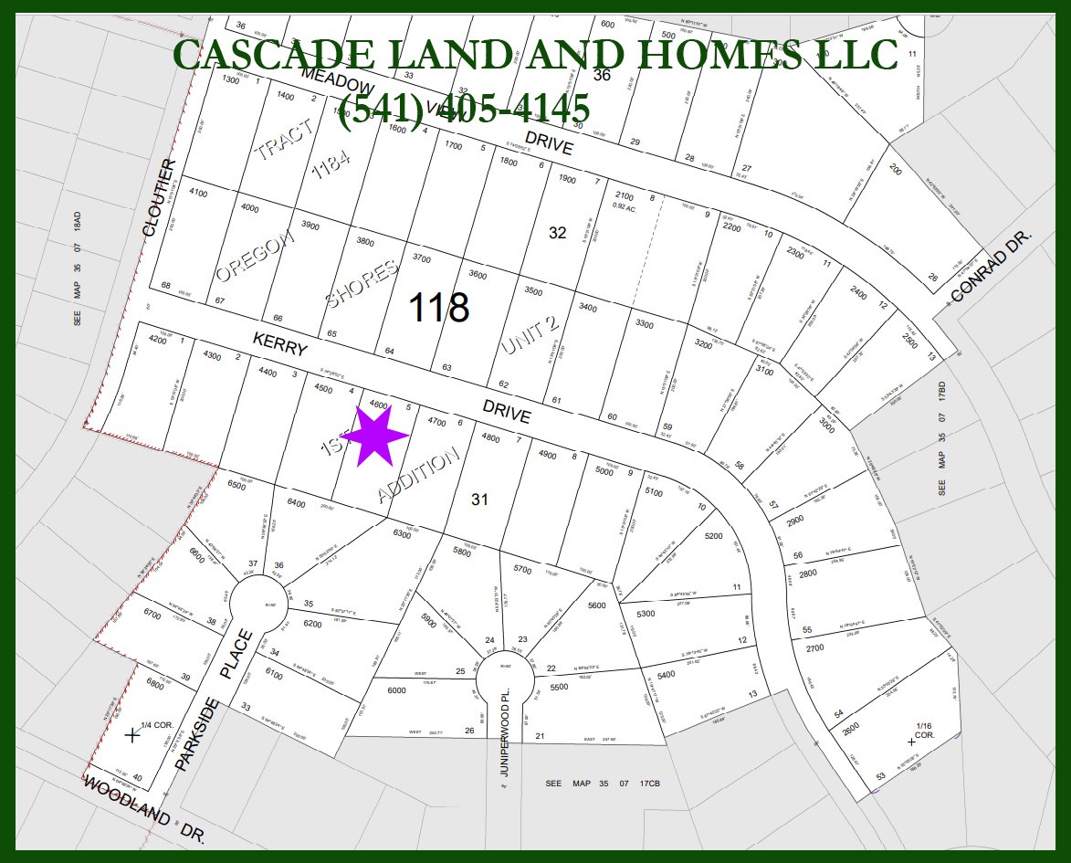parcel map showing the location of the property.