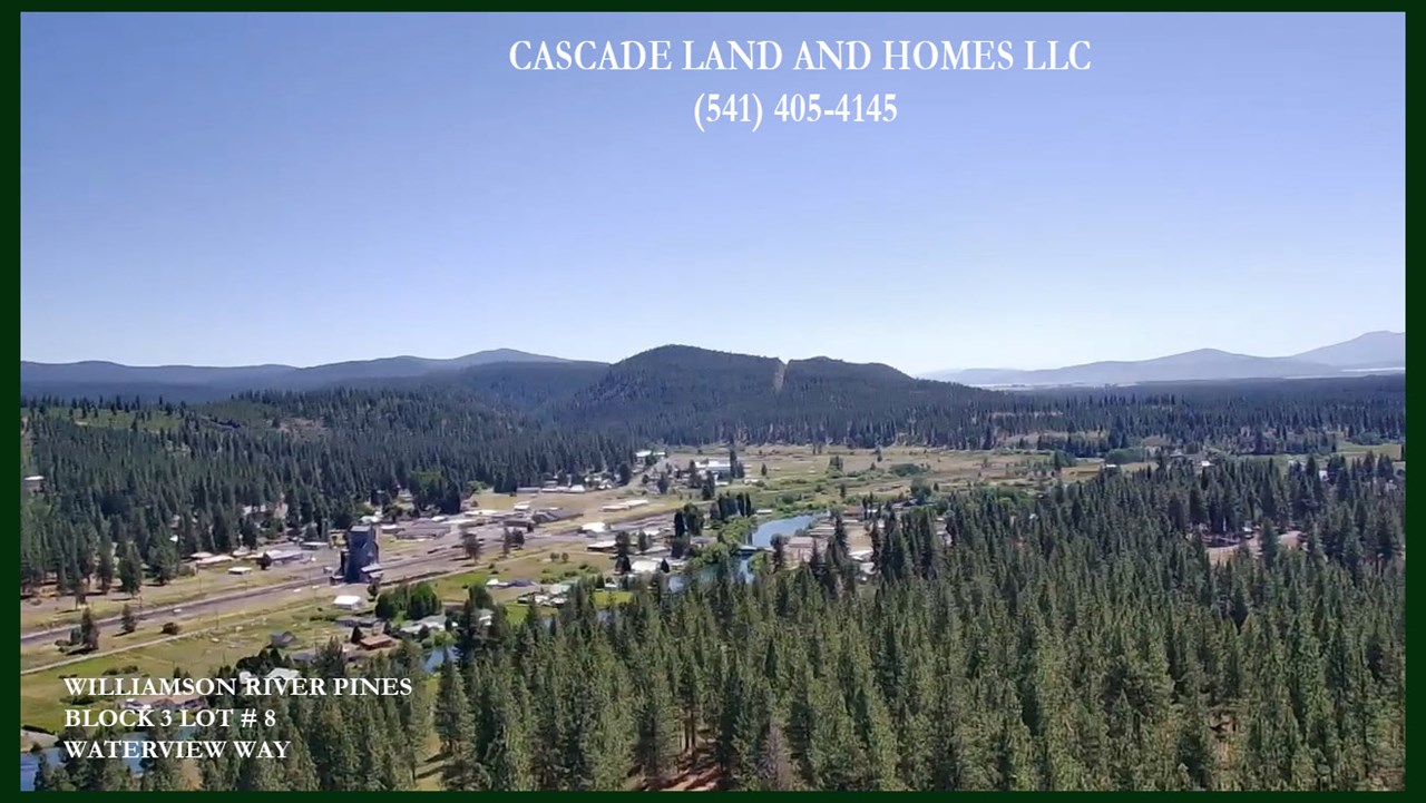 this is a drone photo looking southeast toward the town of chiloquin and the williamson river valley.