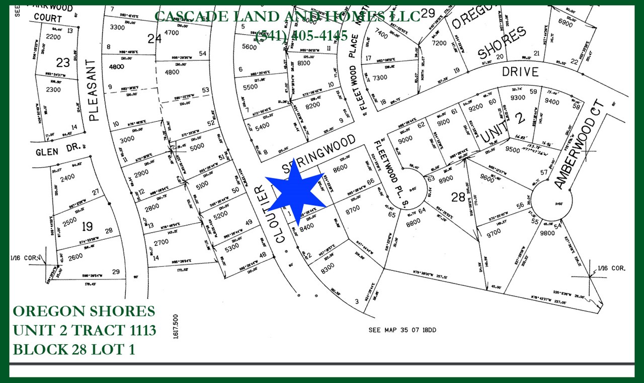 parcel map showing the location of the property and the surrounding streets.
