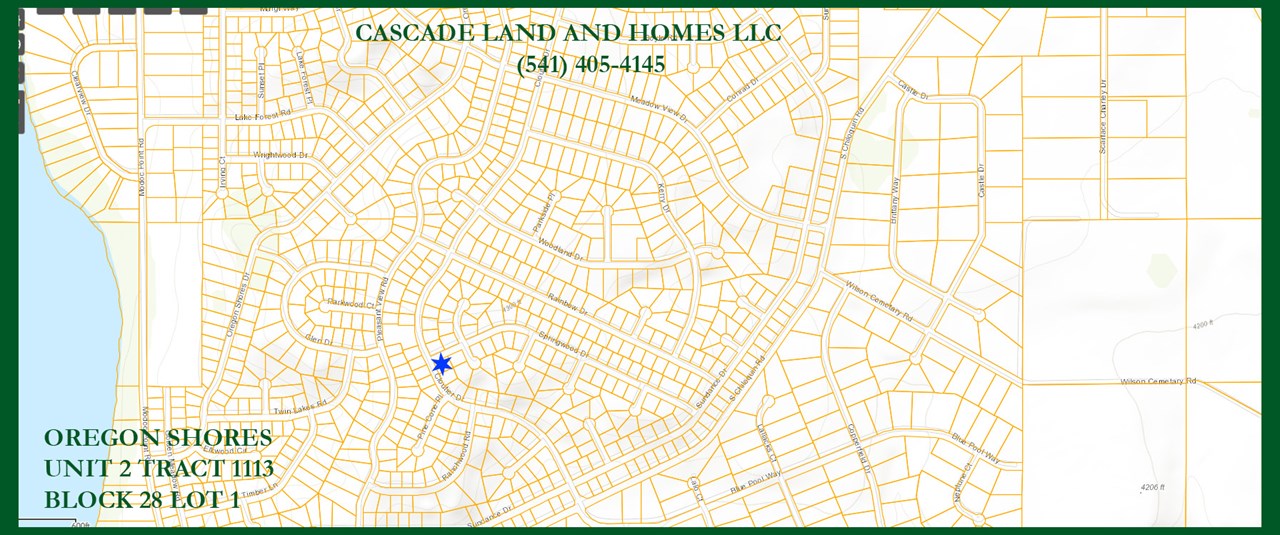 this parcel map shows the proximity to agency lake, and the location of the property within the subdivision.