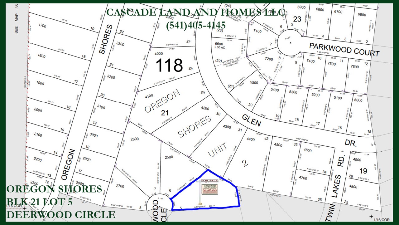 parcel map showing the location and shape of the property within the subdivision. the roads within the subdivision are compacted gravel and easy to travel.