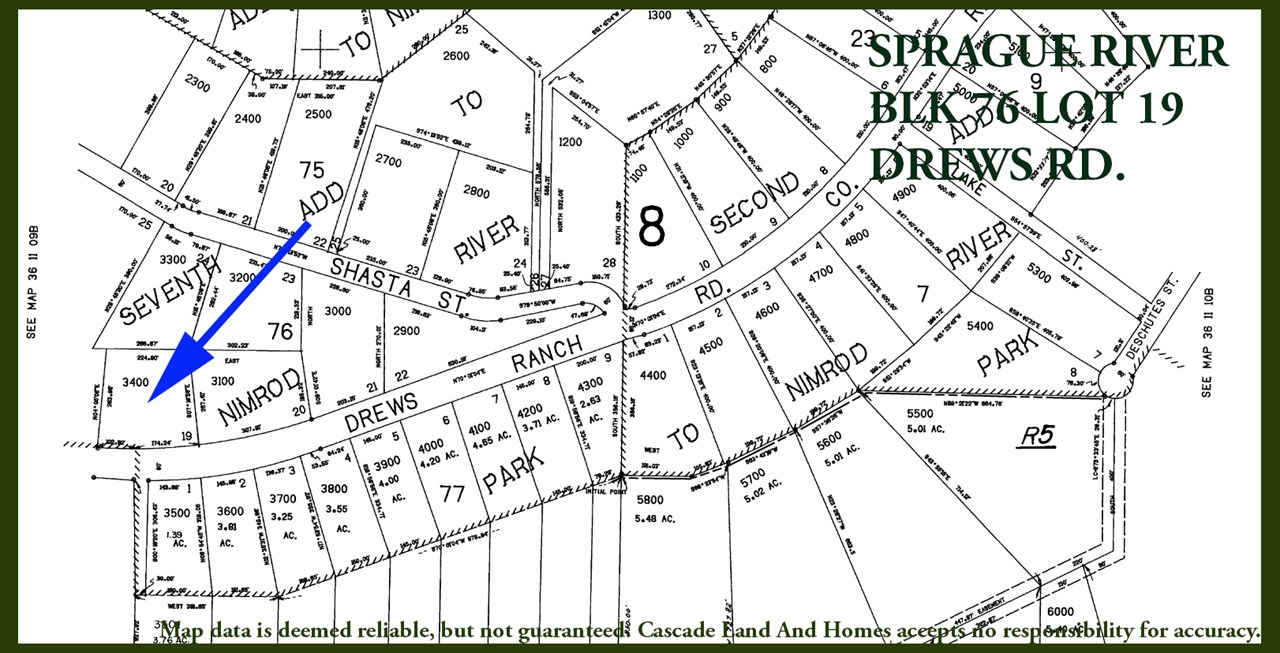 parcel map showing the property location and parcel shape.