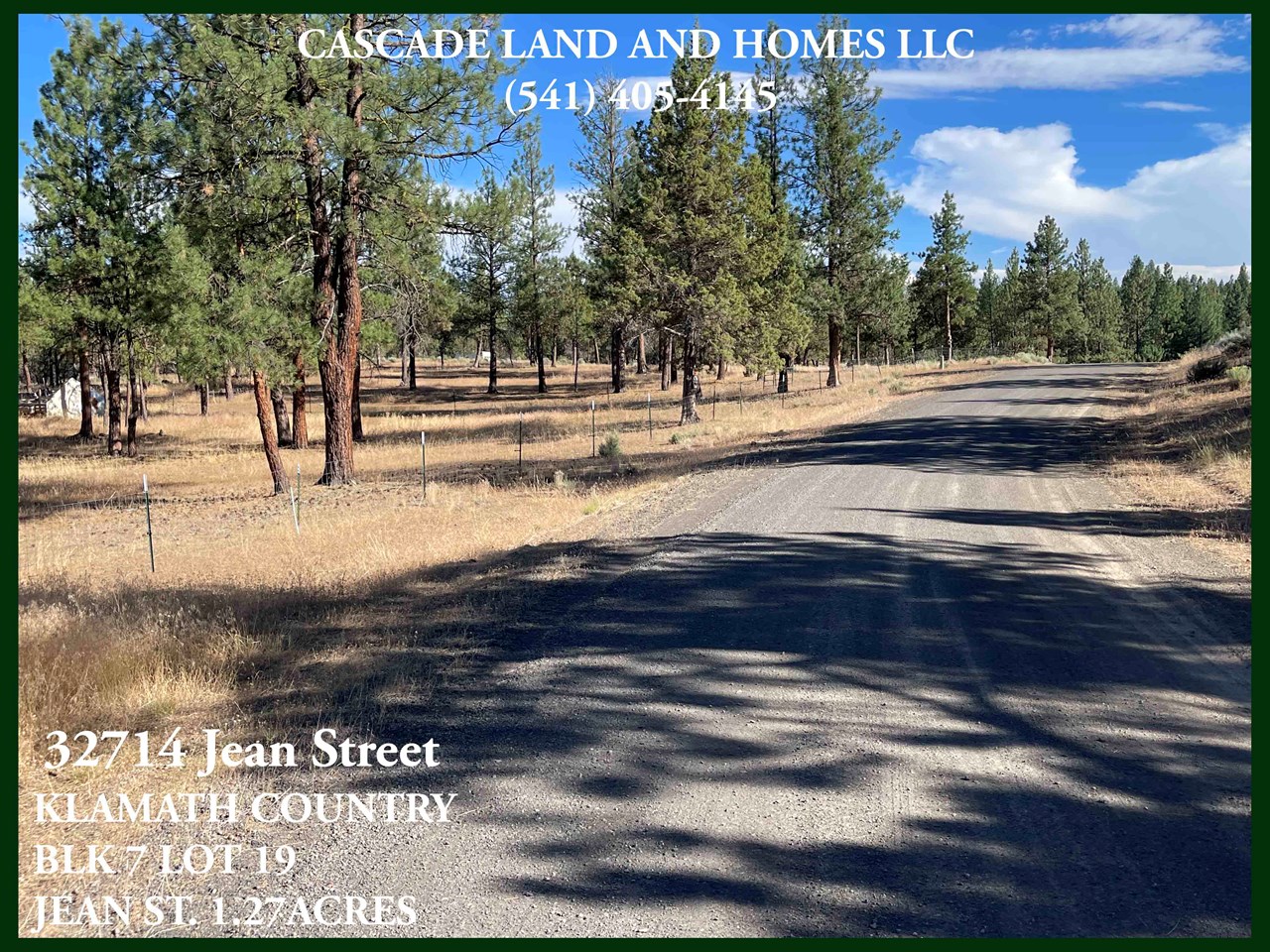 gorgeous 1.27~acre property nestled in the pine trees of the klamath country subdivision. the property slopes gently, and is easily accessed by a well-maintained road. when you stand on this property, the warm breeze through the pine trees on the forest floor just fills the air with the scent of pine and that crispness in the air that you only find when you are up in the mountains and the air is clean and clear. the only sound you hear is the rustling of the pine trees. it's easy to imagine yourself in your new home here, sitting on the deck among the tall trees, taking everything in and enjoying the peacefulness.