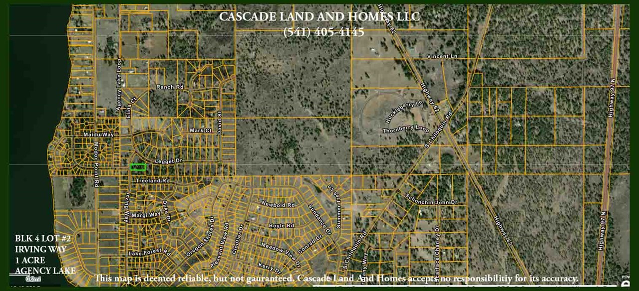 subdivision map county map showing the property location and its proximity to agency lake and the surrounding parcels within the subdivision. it's a quick walk to the lake shore, easy access to the subdivision and close to both hwy 62 to crater lake, and hwy 97 or 140 for an easy commute to klamath falls.