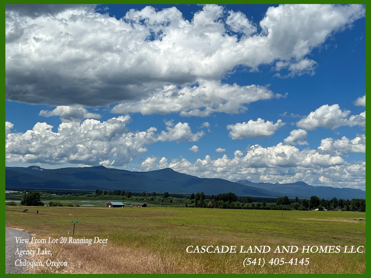 view from the parcel looking northwest across the rolling hills that surround agency lake.