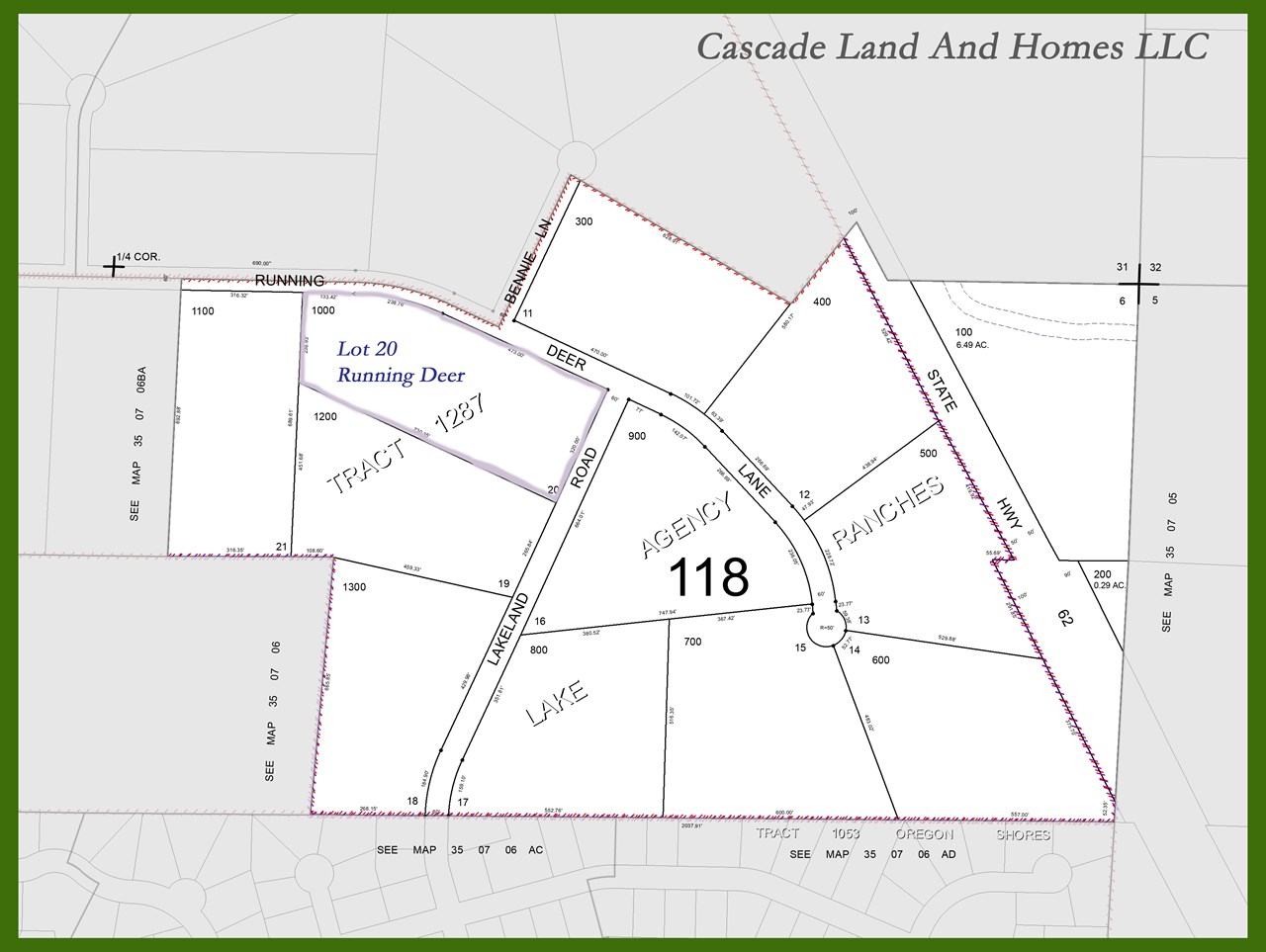 tax map showing parcel location and nearby streets.
