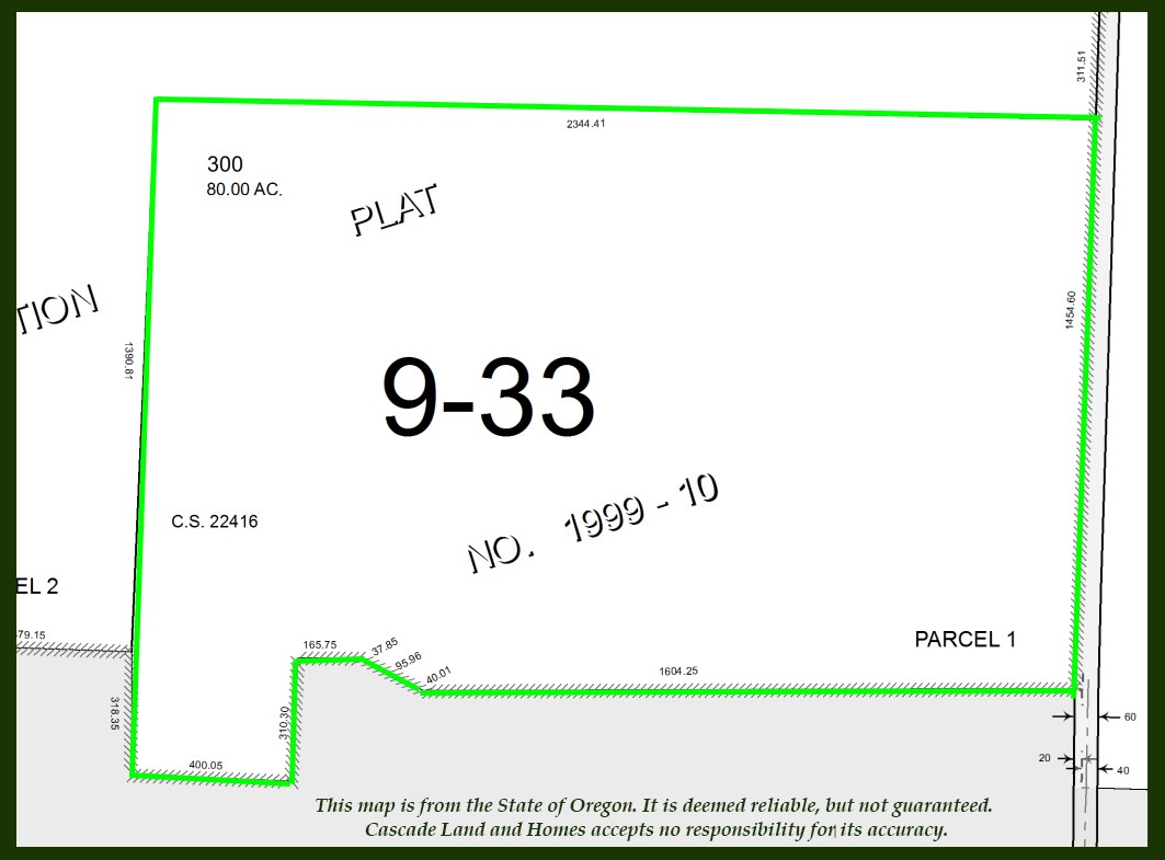 county parcel map showing property footages